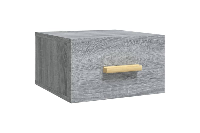 beBasic Veggmonterte nattbord 2 stk sonoma eik 35x35x20 cm - GrÃ¥ - Møbler - Bord - Avlastningsbord - Sengebord & nattbord
