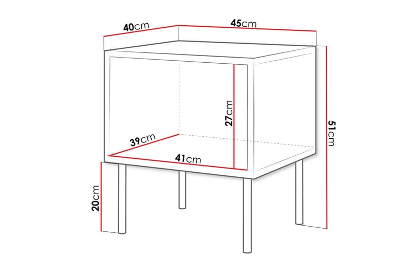 Belonger Nattbord 45 cm - Møbler - Bord - Avlastningsbord - Sengebord & nattbord