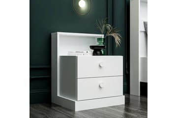 Berdez Nattbord 49 cm - Hvit - Møbler - Bord - Avlastningsbord - Sengebord & nattbord