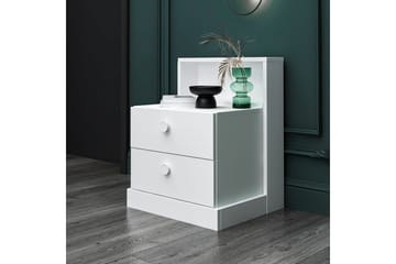 Berdez Nattbord 49 cm - Hvit - Møbler - Bord - Avlastningsbord - Sengebord & nattbord