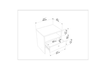 Berriaren Nattbord 45 cm - Beige - Møbler - Bord - Avlastningsbord - Sengebord & nattbord