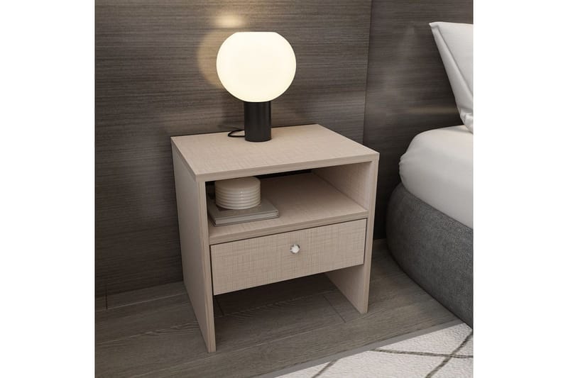 Berriaren Nattbord 45 cm - Beige - Møbler - Bord - Avlastningsbord - Sengebord & nattbord