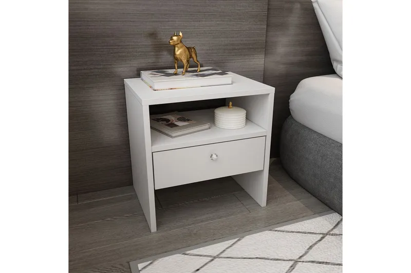 Berriaren Nattbord 45 cm - Hvit - Møbler - Bord - Avlastningsbord - Sengebord & nattbord