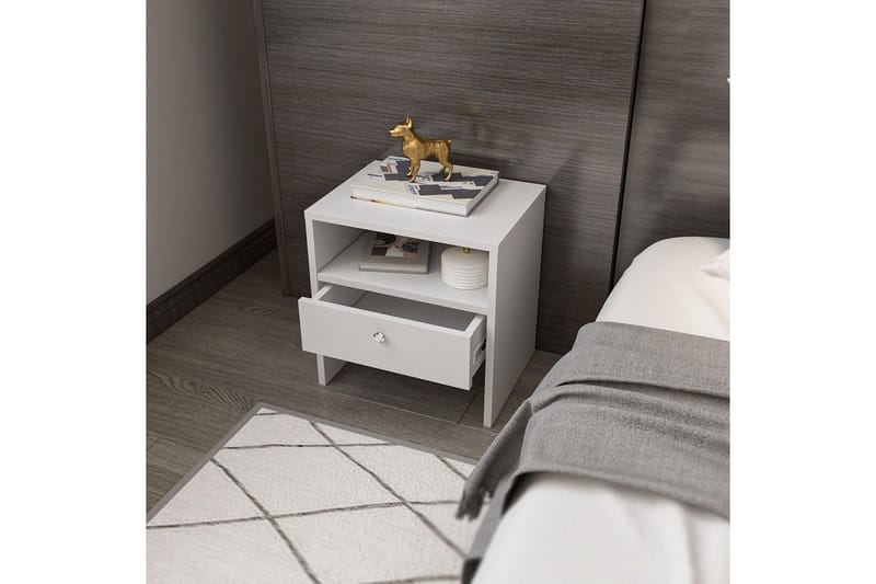 Berriaren Nattbord 45 cm - Hvit - Møbler - Bord - Avlastningsbord - Sengebord & nattbord
