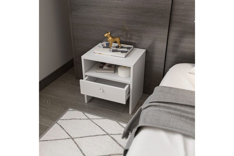 Berriaren Nattbord 45 cm - Hvit - Møbler - Bord - Avlastningsbord - Sengebord & nattbord