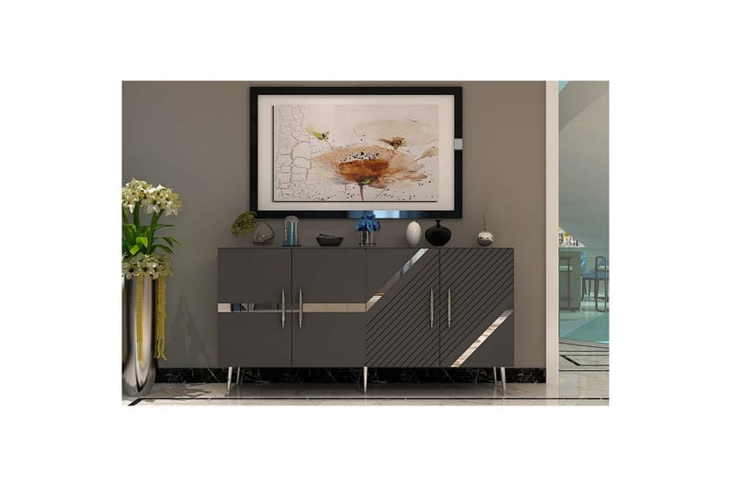 Bielany Konsollbord 150 cm - Grafittgrå/Sølv - Møbler - Bord - Avlastningsbord - Gangbord