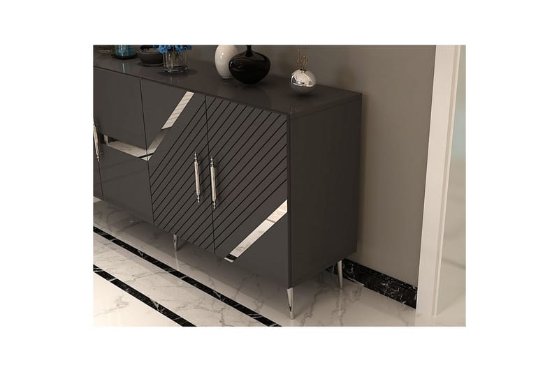 Bielany Konsollbord 150 cm - Grafittgrå/Sølv - Møbler - Bord - Avlastningsbord - Gangbord
