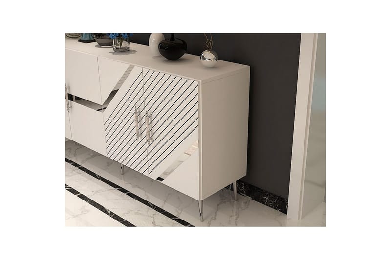 Bielany Konsollbord 150 cm - Hvit/Sølv - Møbler - Bord - Avlastningsbord - Gangbord