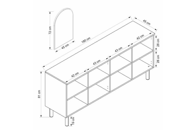 Bingdi Konsollbord 180 cm - Hvit - Møbler - Bord - Avlastningsbord - Gangbord