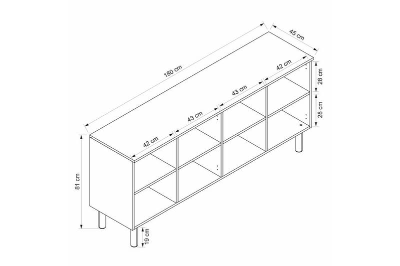 Bingdi Konsollbord 180 cm - Hvit - Møbler - Bord - Avlastningsbord - Gangbord
