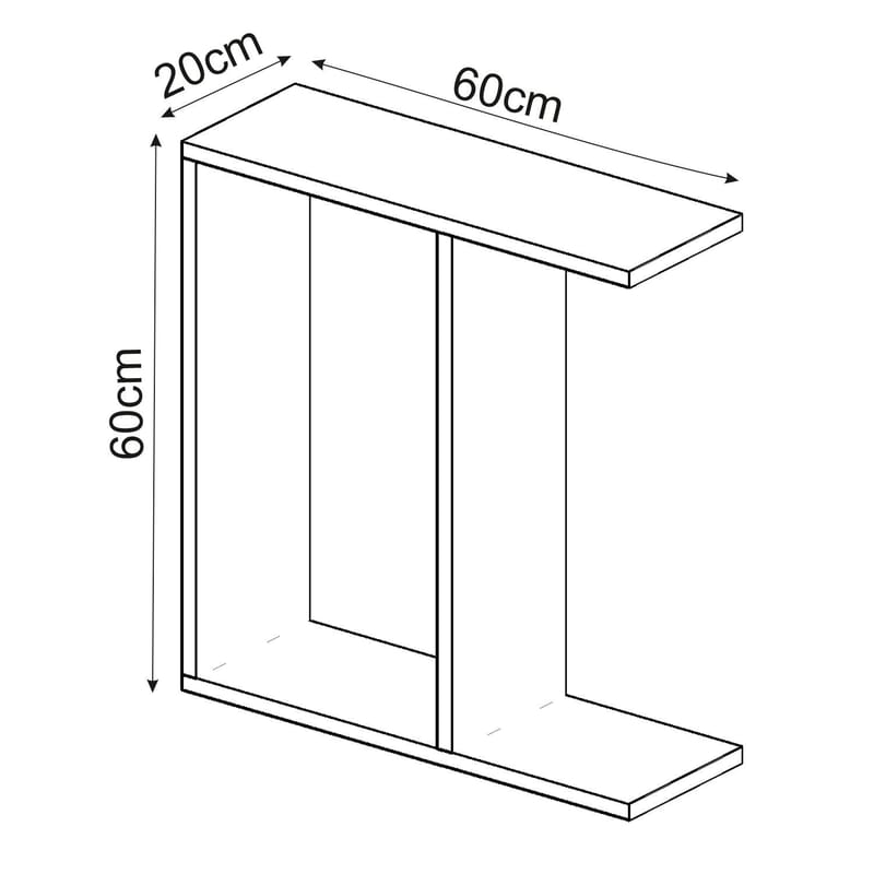 Bingdi Sidebord 60x60x60 cm - Hvit - Møbler - Bord - Avlastningsbord - Lampebord & sidebord