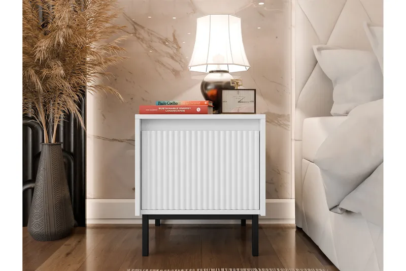 Bjurholm Nattbord 45 cm - Hvit - Møbler - Bord - Avlastningsbord - Sengebord & nattbord