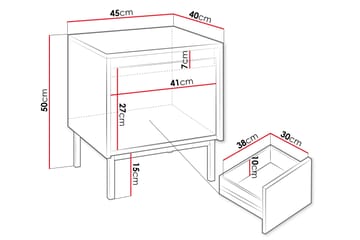Bjurholm Nattbord 45 cm - Hvit - Møbler - Bord - Avlastningsbord - Sengebord & nattbord