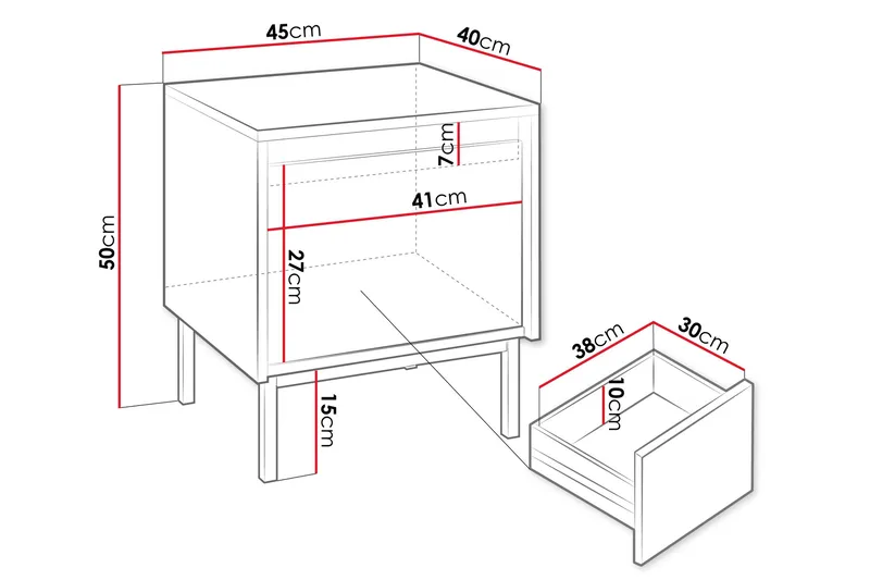Bjurholm Nattbord 45 cm - Svart - Møbler - Bord - Avlastningsbord - Sengebord & nattbord