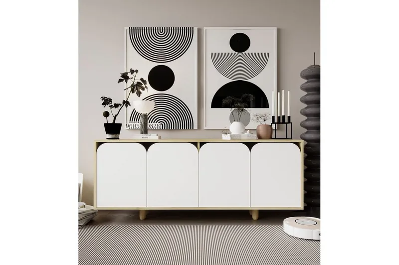 Bohem Konsollbord 180x180 cm - Brun/Hvit - Møbler - Bord - Avlastningsbord - Gangbord