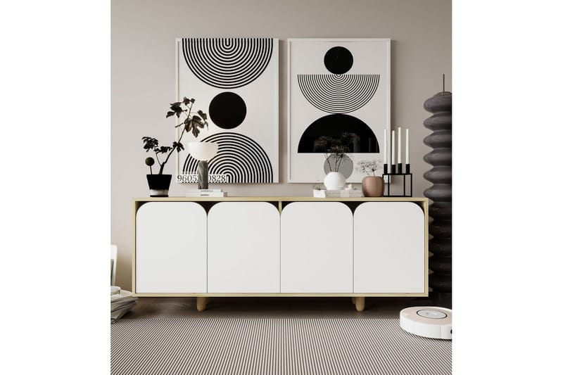 Bohem Konsollbord 180x180 cm - Brun/Hvit - Møbler - Bord - Avlastningsbord - Gangbord