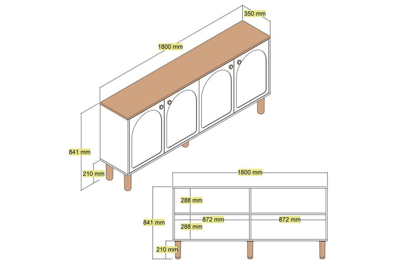 Bohemsk konsollbord 180 cm - Hvit - Møbler - Bord - Avlastningsbord - Gangbord