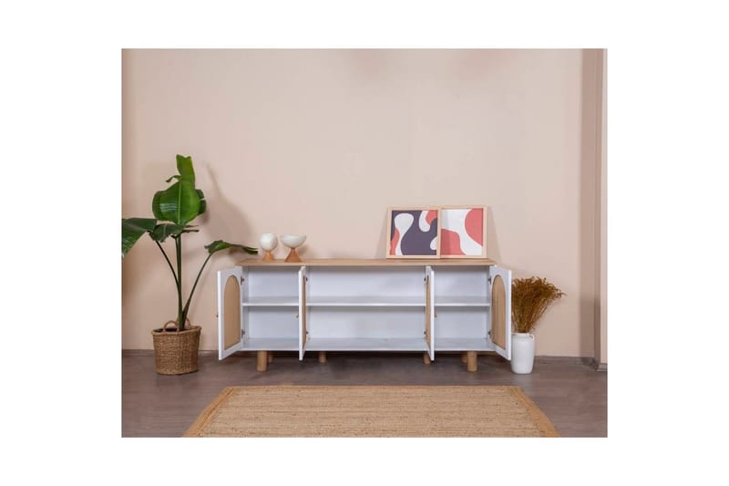 Bohemsk konsollbord 80 cm - Mellomfarget tre/Hvit - Møbler - Bord - Avlastningsbord - Gangbord