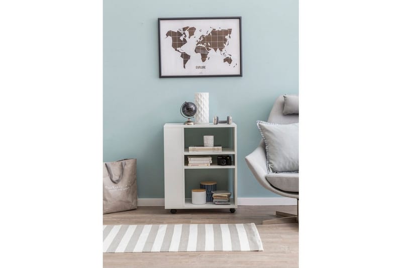 Bokhylle Wohnling mobil, moderne og enkel med forskjellige oppbevaringsrom Hvit - Hvit - Oppbevaring - Hyller - Hylleplan & hyllekonsoll