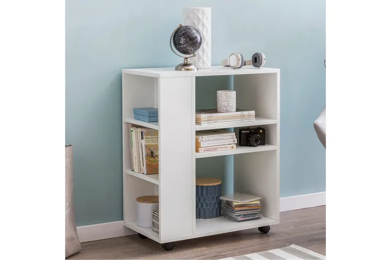 Bokhylle Wohnling mobil, moderne og enkel med forskjellige oppbevaringsrom Hvit - Hvit - Oppbevaring - Hyller - Hylleplan & hyllekonsoll