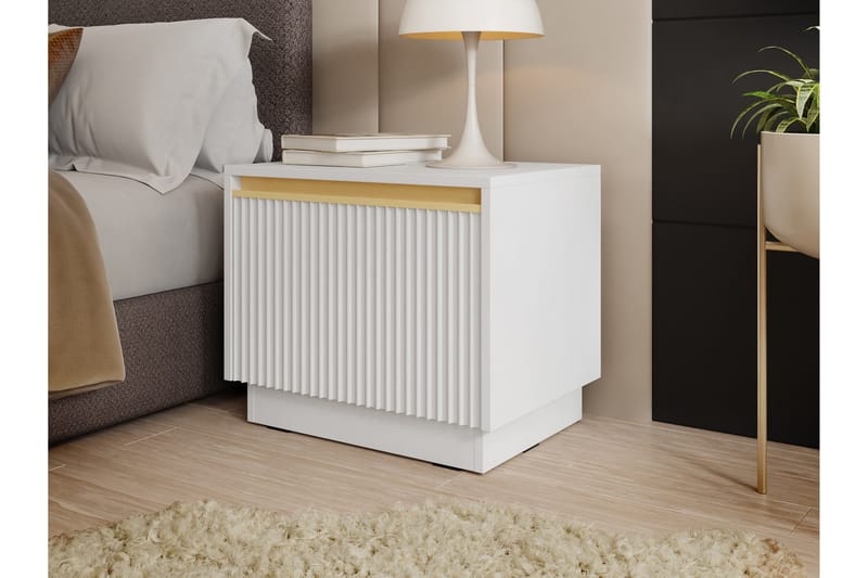 Bolstan Nattbord 54 cm - Hvit - Møbler - Bord - Avlastningsbord - Sengebord & nattbord