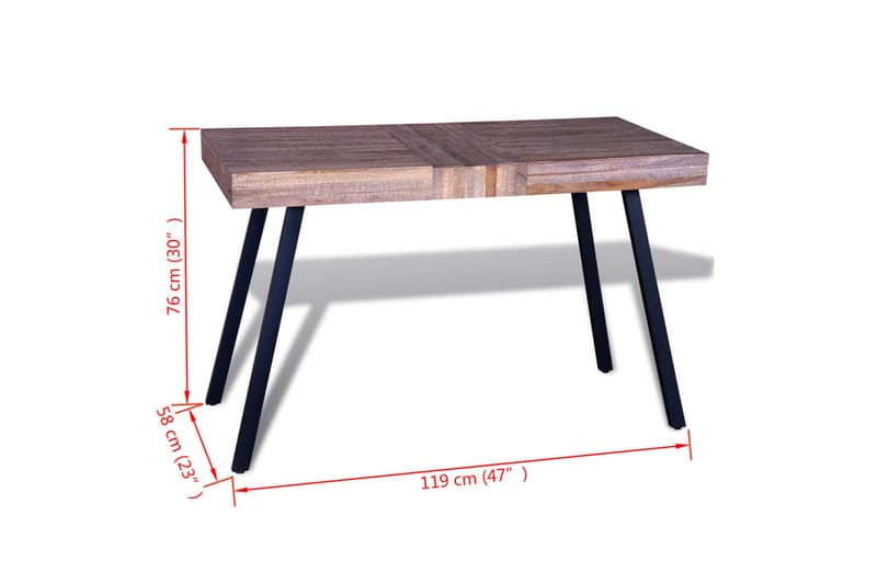Bord gjenvunnet tre teak - Resirkulert Teak/Svart - Møbler - Bord - Avlastningsbord