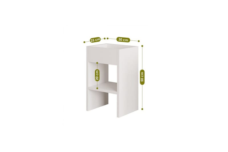 Brendale Sidebord 30 cm - Hvit - Møbler - Bord - Avlastningsbord - Lampebord & sidebord