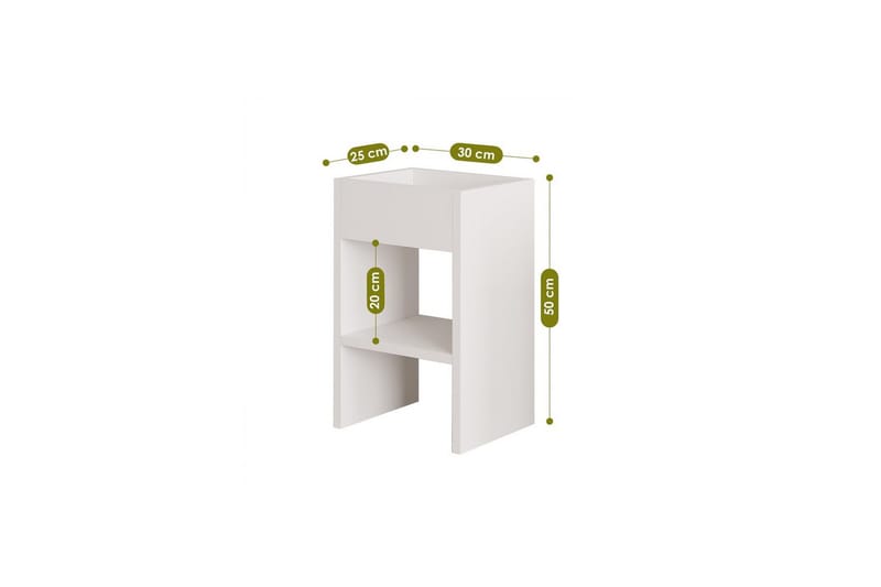 Brendale Sidebord 30 cm - Hvit - Møbler - Bord - Avlastningsbord - Lampebord & sidebord