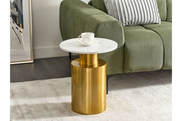 Brennen Sidebord 40 cm - Gull/Hvit - Møbler - Bord - Avlastningsbord - Lampebord & sidebord