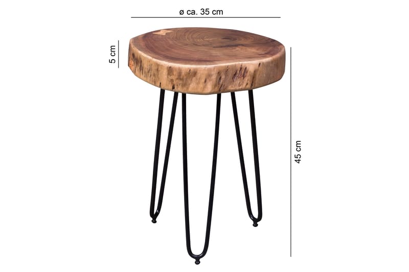 Andreone Avlastningsbord 35 cm - Brun - Møbler - Bord - Avlastningsbord - Brettbord og småbord