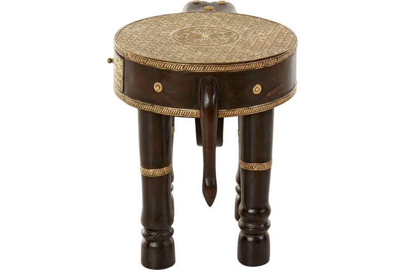 Bence Sidebord 40 cm Rundt - Brun/Gull - Møbler - Bord - Avlastningsbord - Brettbord og småbord