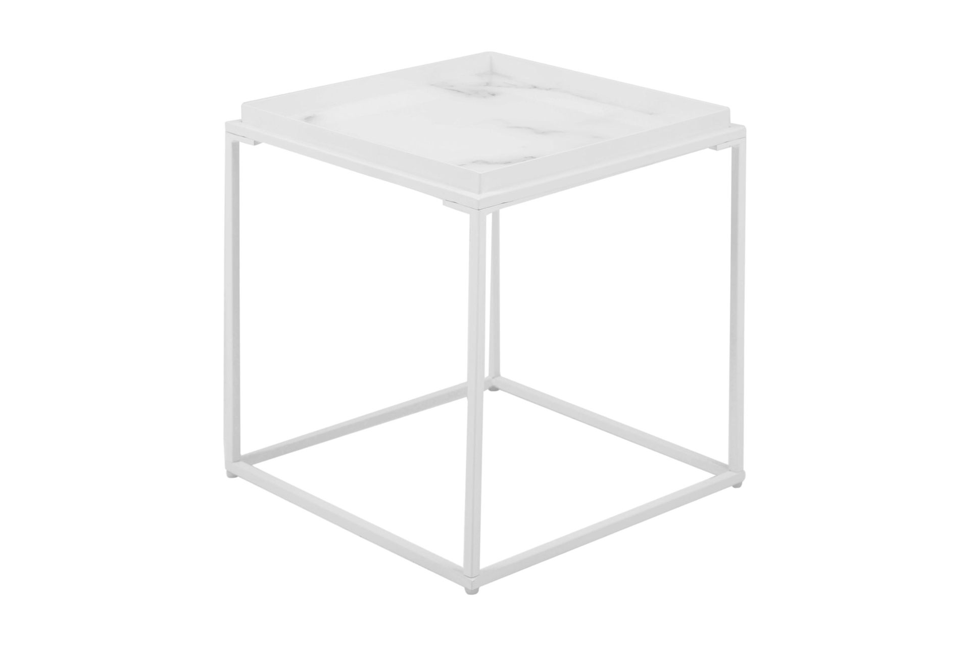 Burwick Sidebord 42 cm - Hvit - Møbler - Bord - Avlastningsbord - Brettbord og småbord
