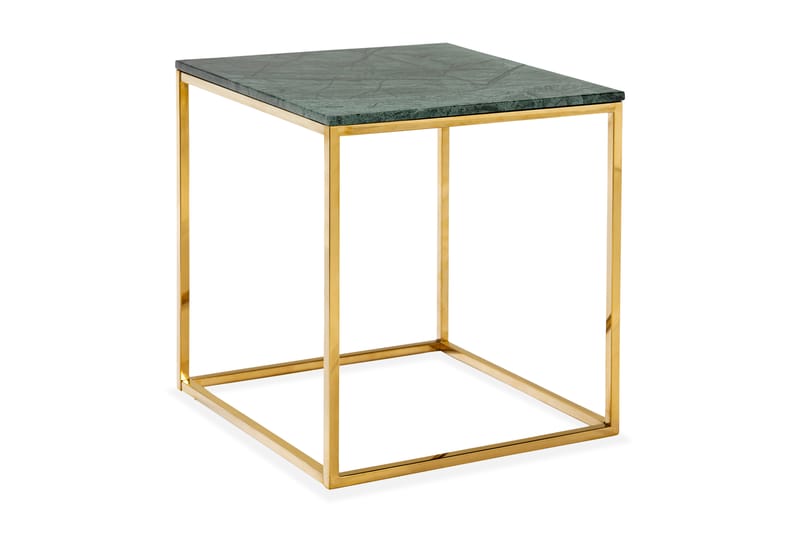 Carrie Sidebord 50 cm Marmor - Grønn/Messing - Lampebord & sidebord - Brettbord og småbord