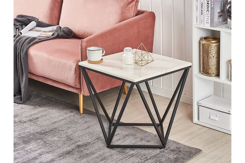 Charmlee Avlastningsbord 50 cm - Hvit / Svart - Møbler - Bord - Avlastningsbord - Brettbord og småbord