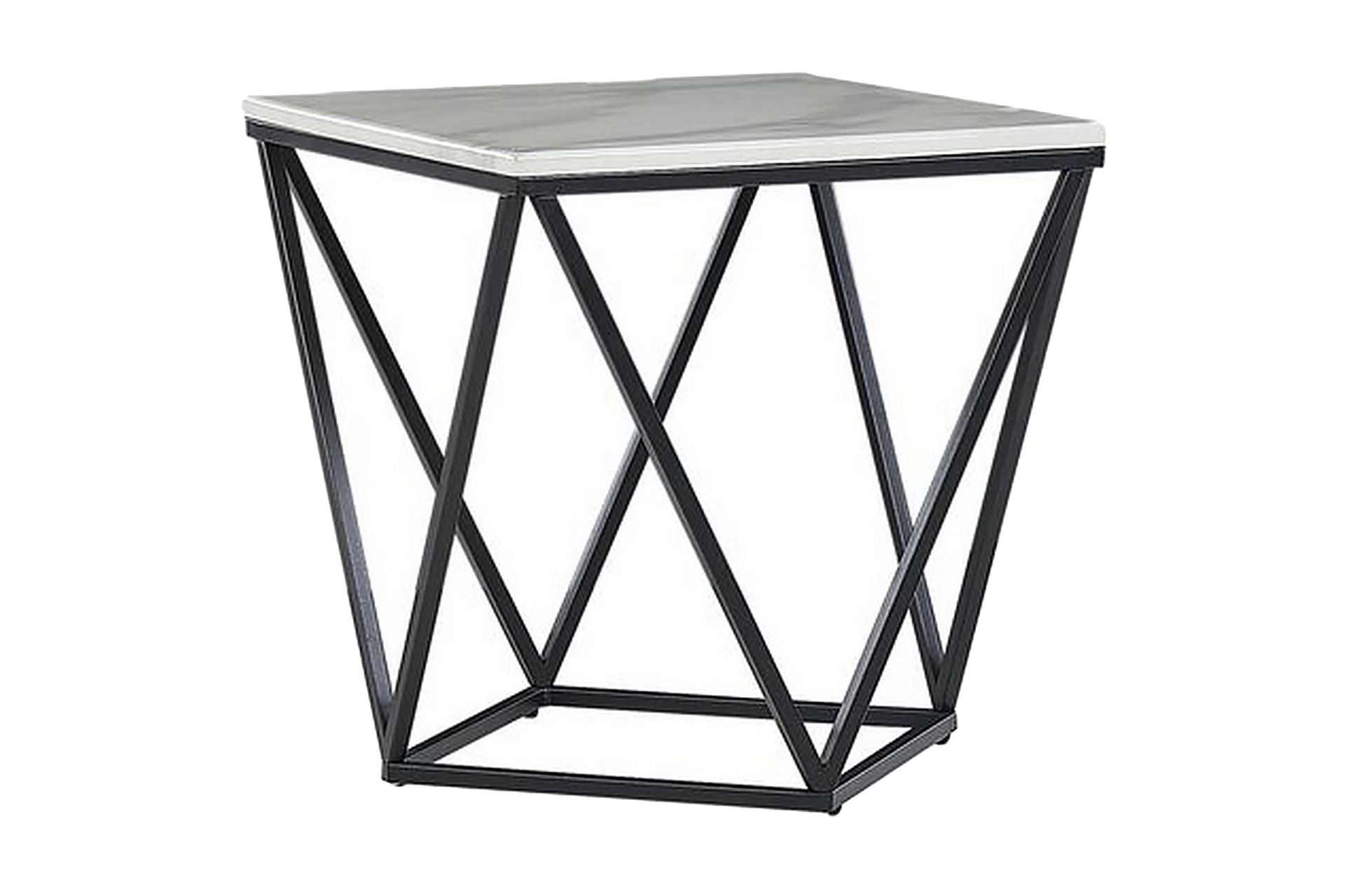Charmlee Avlastningsbord 50 cm - Hvit / Svart