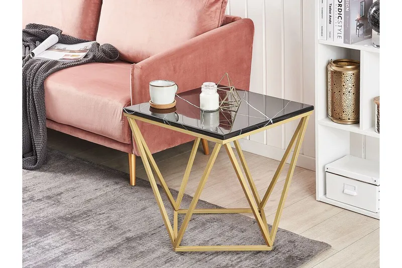 Charmlee Avlastningsbord 50 cm - Svart / Gull - Møbler - Bord - Avlastningsbord - Brettbord og småbord