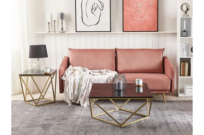 Charmlee Avlastningsbord 50 cm - Svart / Gull - Møbler - Bord - Avlastningsbord - Brettbord og småbord