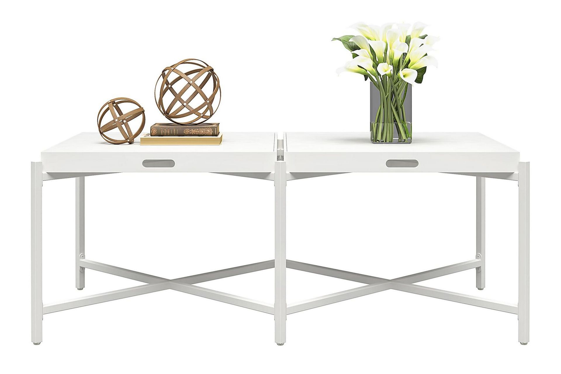 Coco Brettbord 121 cm Hvit - CosmoLiving - Møbler - Bord - Avlastningsbord - Brettbord og småbord
