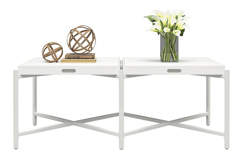 Coco Brettbord 121 cm Hvit - CosmoLiving - Møbler - Bord - Avlastningsbord - Brettbord og småbord