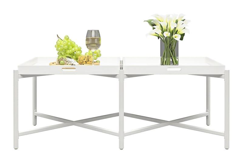 Coco Brettbord 121 cm Hvit - CosmoLiving - Møbler - Bord - Avlastningsbord - Brettbord og småbord