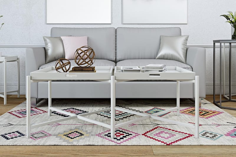 Coco Brettbord 121 cm Hvit - CosmoLiving - Møbler - Bord - Avlastningsbord - Brettbord og småbord