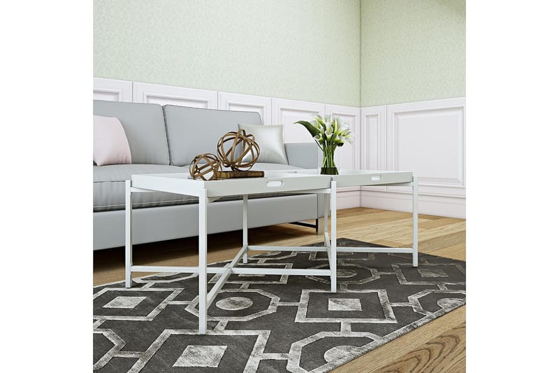 Coco Brettbord 121 cm Hvit - CosmoLiving - Møbler - Bord - Avlastningsbord - Brettbord og småbord