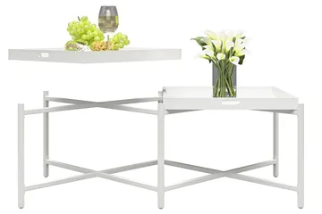 Coco Brettbord 121 cm Hvit - Møbler - Bord - Avlastningsbord - Brettbord og småbord