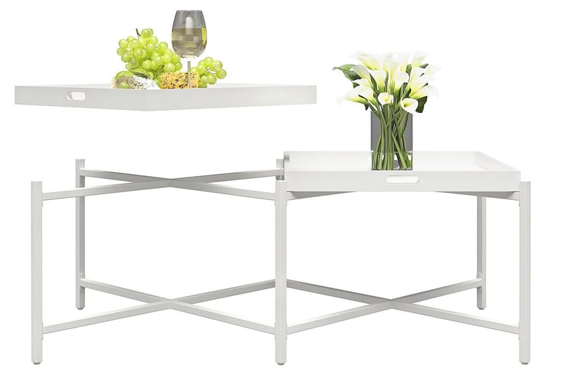 Coco Brettbord 121 cm Hvit - Møbler - Bord - Avlastningsbord - Brettbord og småbord