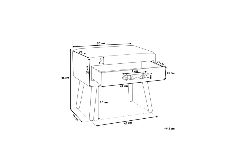 Eurostar Avlastningsbord 50 cm - Beige - Møbler - Bord - Avlastningsbord - Brettbord og småbord