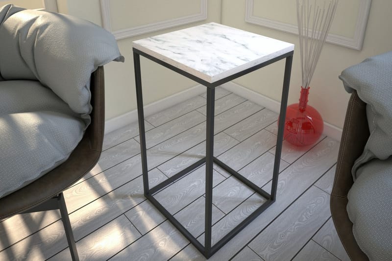 Falan Avlastningsbord 35 cm - Hvit/Svart - Lampebord & sidebord - Brettbord og småbord