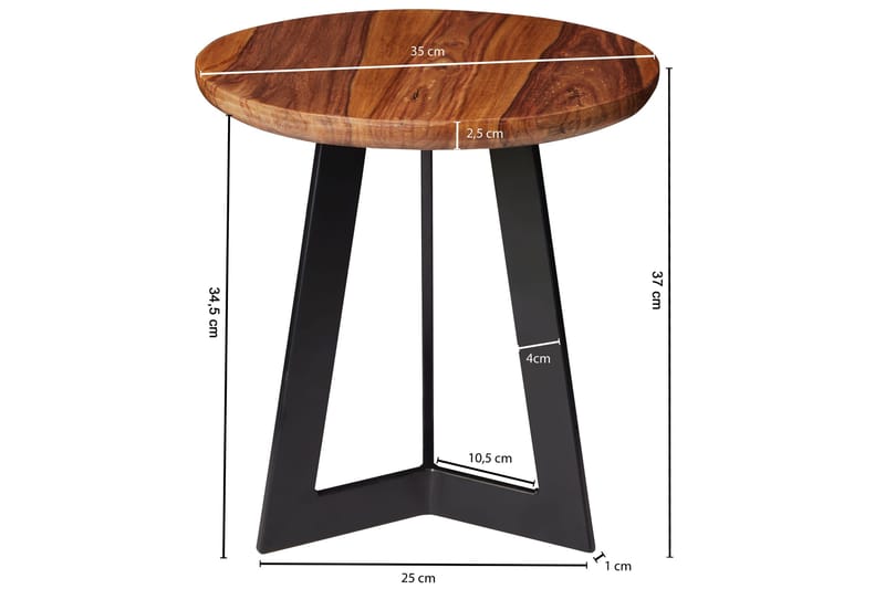 Fissure Avlastningsbord 35 cm - Brun - Møbler - Bord - Avlastningsbord - Brettbord og småbord