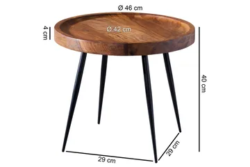Gallelli Avlastningsbord 46 cm - Brun - Møbler - Bord - Avlastningsbord - Brettbord og småbord
