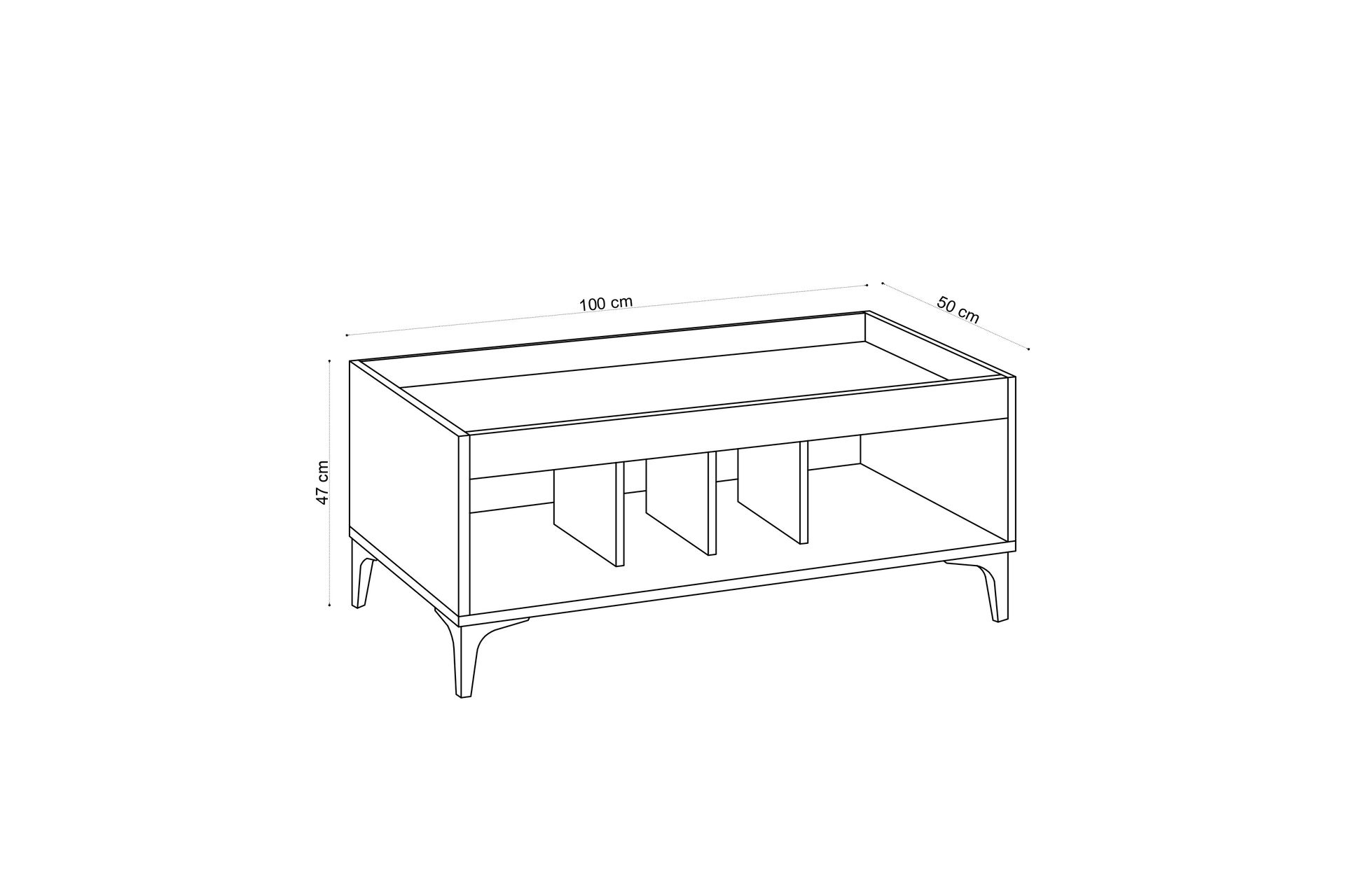 Kamulu Brettbord 100 cm - Natur / Svart - Møbler - Bord - Avlastningsbord - Brettbord og småbord