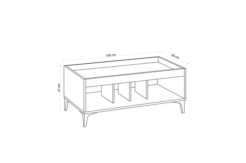 Kamulu Brettbord 100 cm - Natur / Svart - Brettbord og småbord